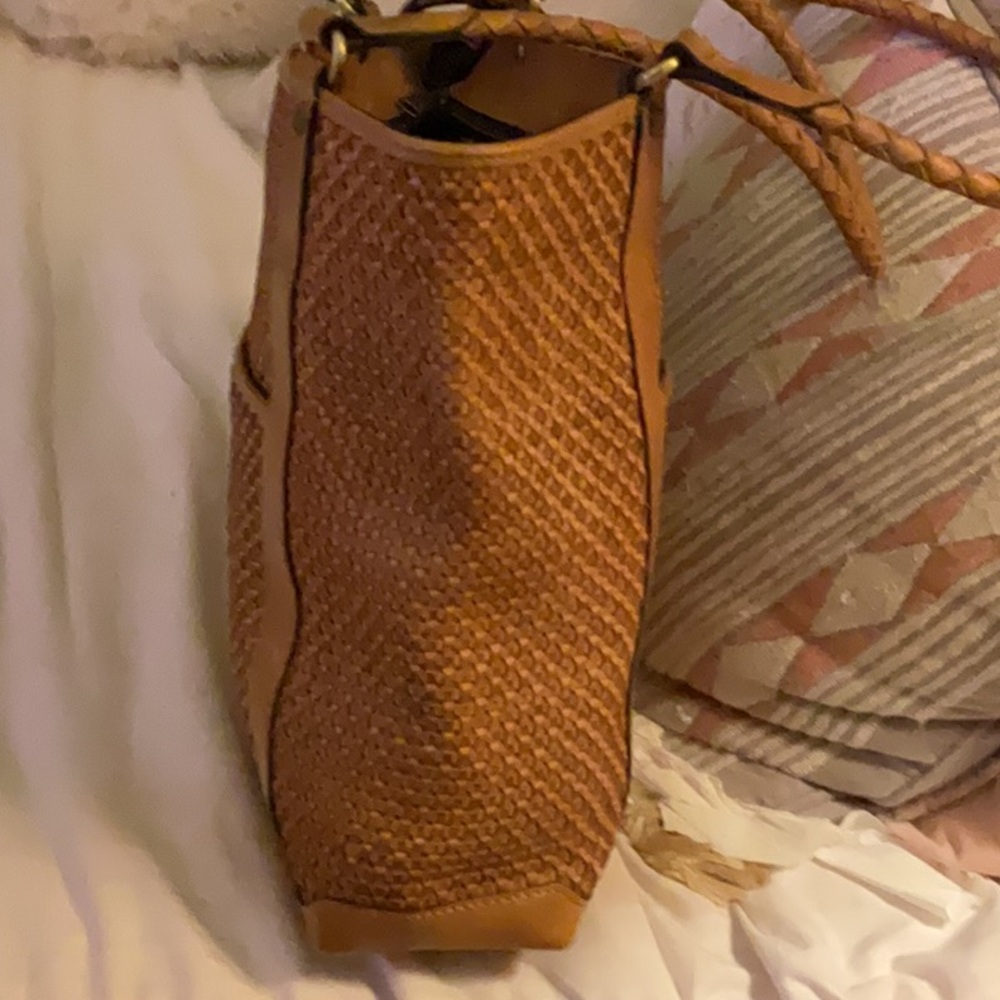 NWTS! Patricia Nash Rena Leather Woven Tassel Tote Bag - Picture 9 of 12